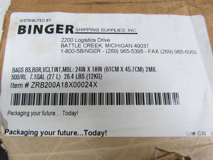 24" x 18" 7.1 Gal VCI 2 Mil Rust & Corrosion Inhibitor Flat Poly Bags Blue Roll of 500