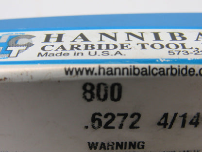 Hannibal Carbide Tool Type 800 Reamer 6 Straight Flute 9" OAL