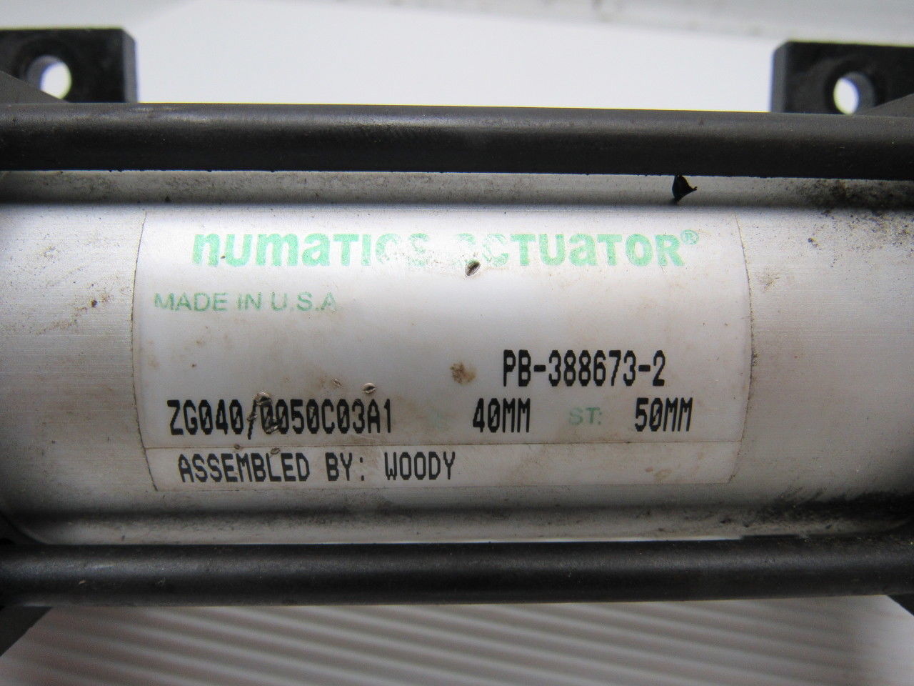 Numatics Actuator PB-388673-2 Pneumatic Air Cylinder 40mm Bore 50mm Stroke