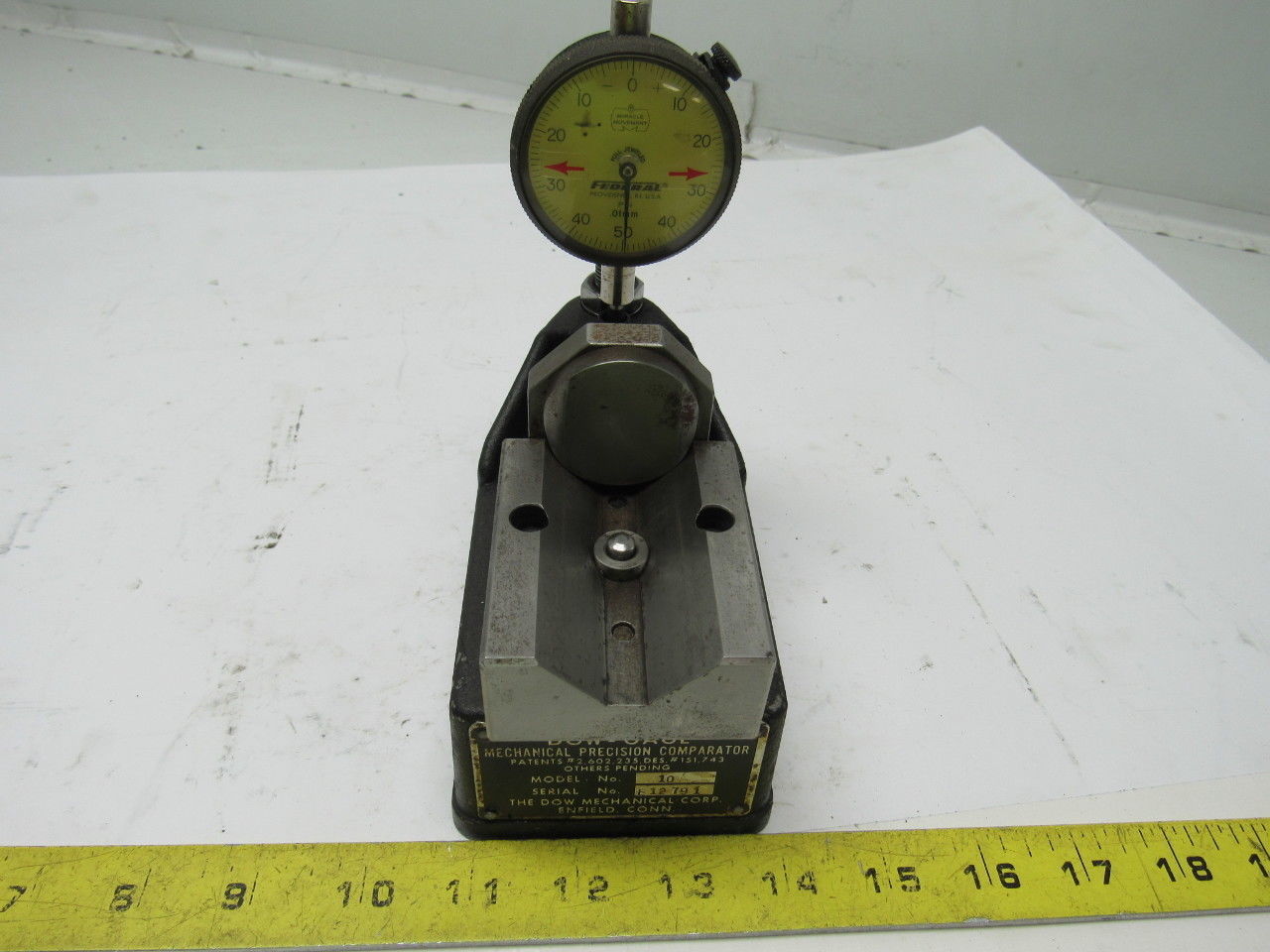 Dow-Gage 10 Dial Manual Precision Parts Comparator Quality Control .01mm