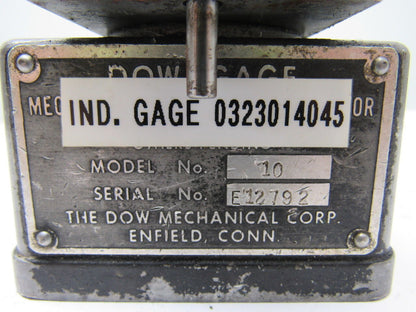 Dow Gage Model 10 Dial Manual Precision Parts Comparator Gauge .005mm Increment
