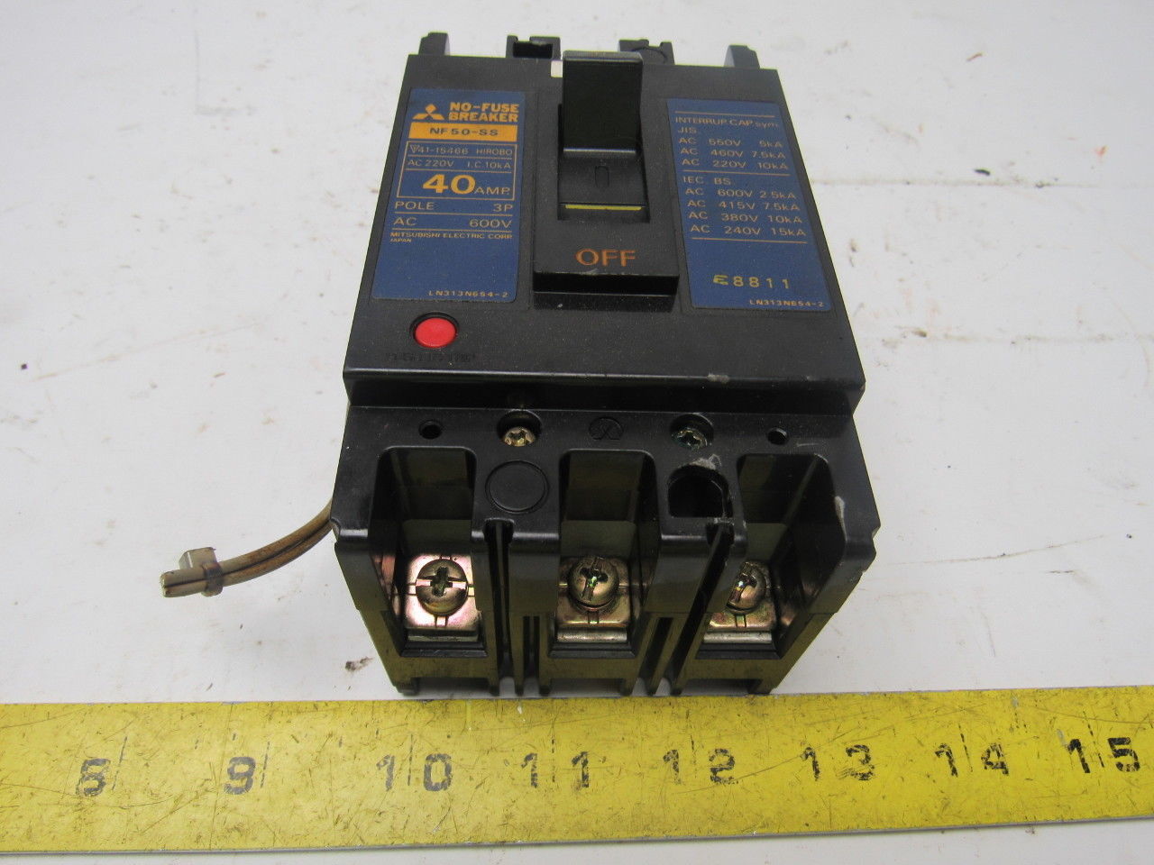 Mitsubishi Electric NF50-SS 40A No Fuse Breaker 600V 3 pole