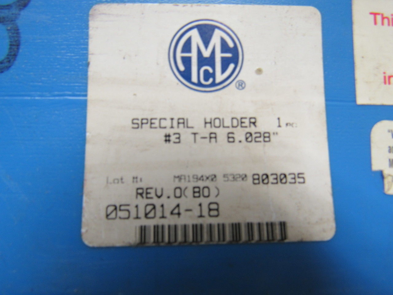 AMEC 051014-18 Rev 0(B0) Indexing Counter Bore Tool Holder #3 T-A 6.028" Oil Fed
