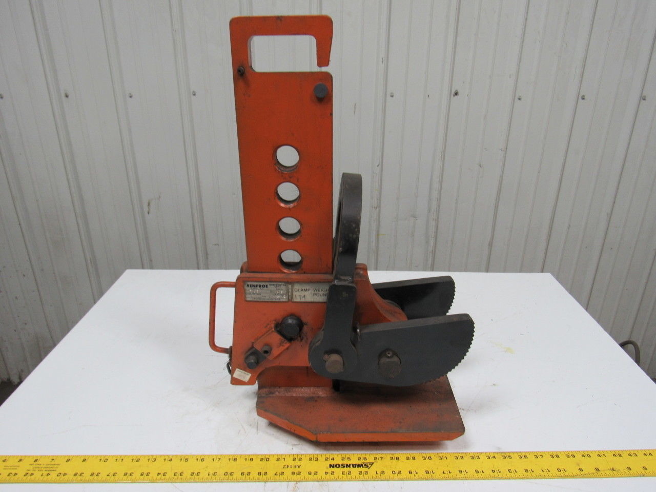 RENFROE WHSR 6 Ton Capacity Vertical Sheet Plate Lifting Clamp 0-12" Range