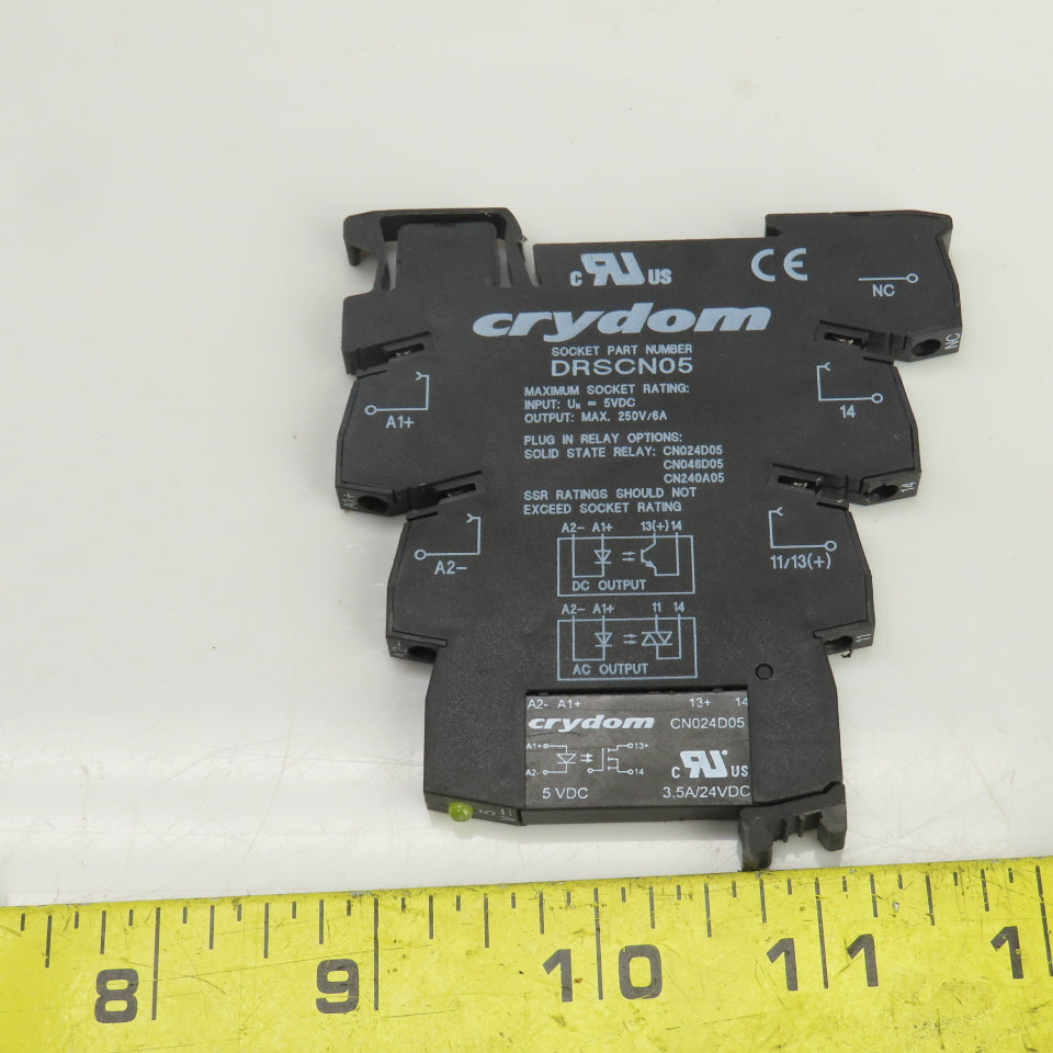 Crydom DRA-CN024D05 Solid State Relay & Socket 5VDC Input 250V Output