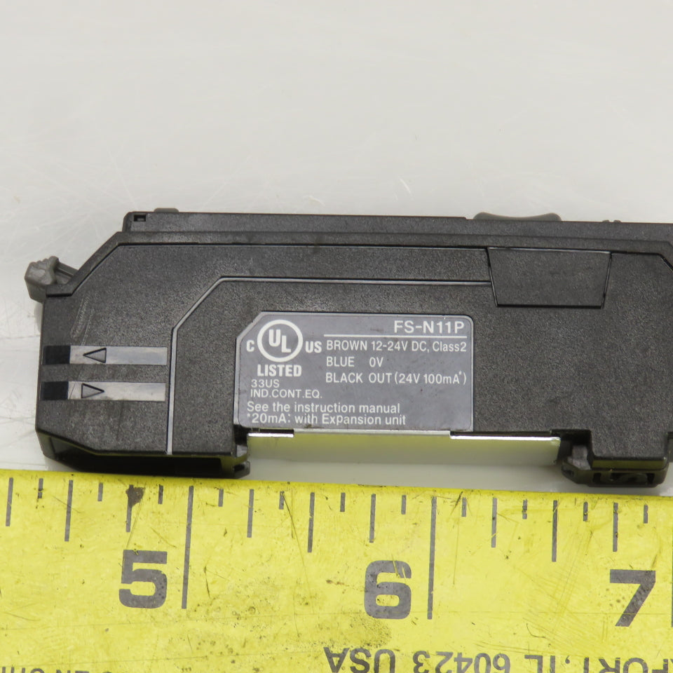 Keyence FS-N11P Digital Fiber Optic Sensor/Amplifier 12-24VDC