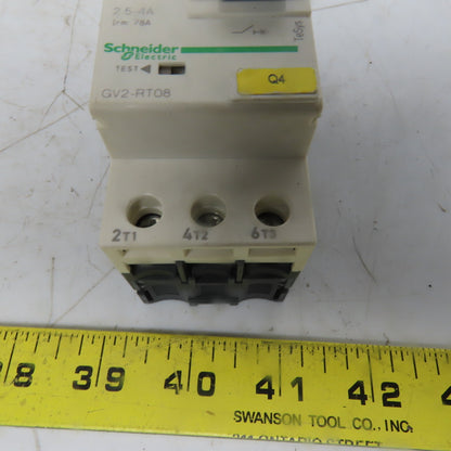 Schneider Electric GV2-RT08 Manual Motor Starter 3 Pole 600V 2Hp 2.5-4A Overload