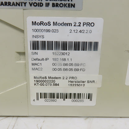 INSYS MoRoS 2.2 PRO Modem Router I/O Switch Analogue RJ-45/Line