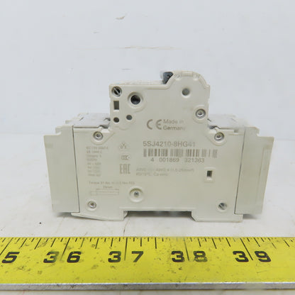 Siemens 5SJ4210-8HG41 Circuit Breaker 2-Pole 400V 10A AWG14-AWG 4