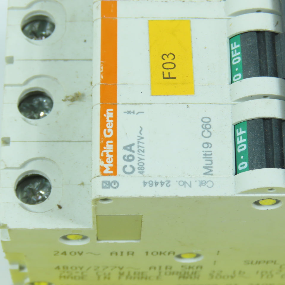 Merlin Gerin 24464 C6A 3-Pole Circuit Breaker Multi 9 6A 480/277V