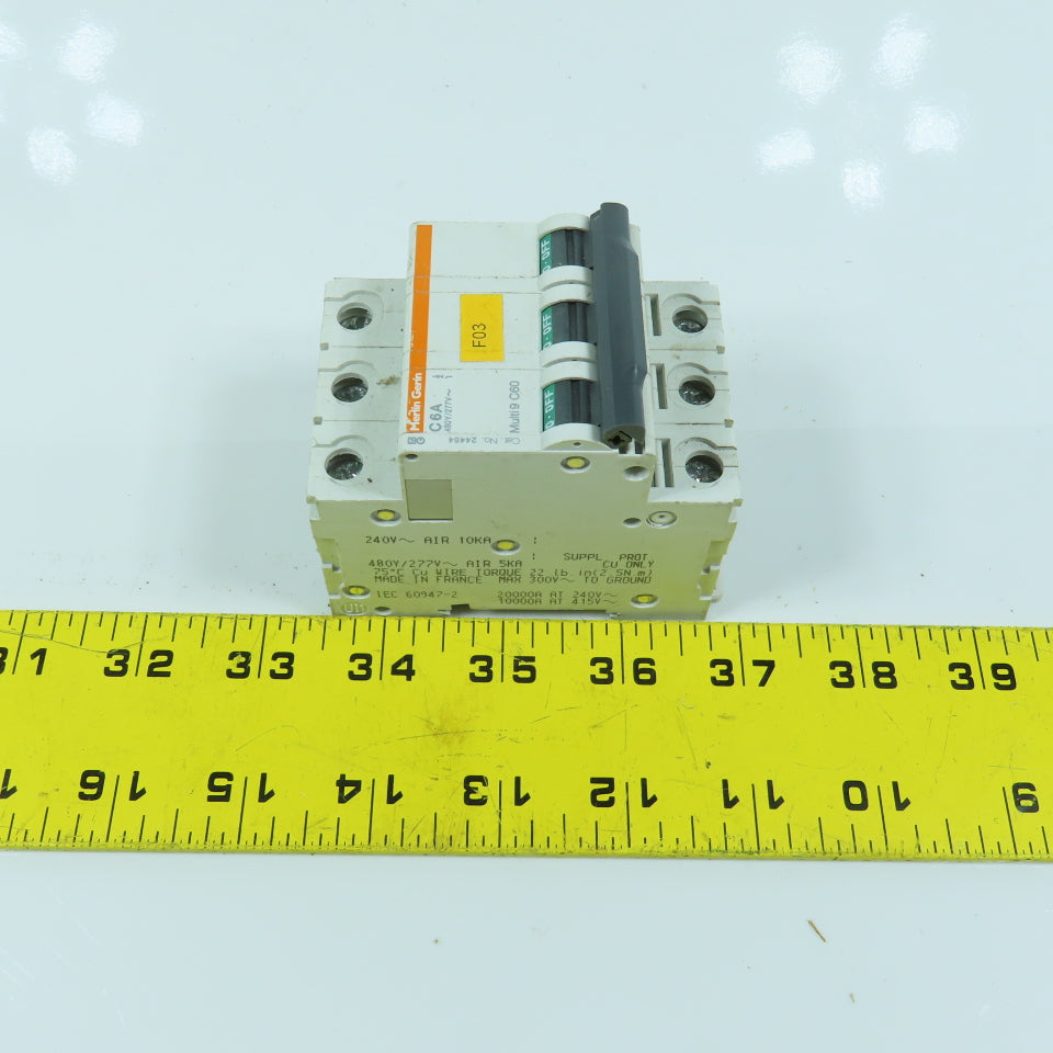 Merlin Gerin 24464 C6A 3-Pole Circuit Breaker Multi 9 6A 480/277V