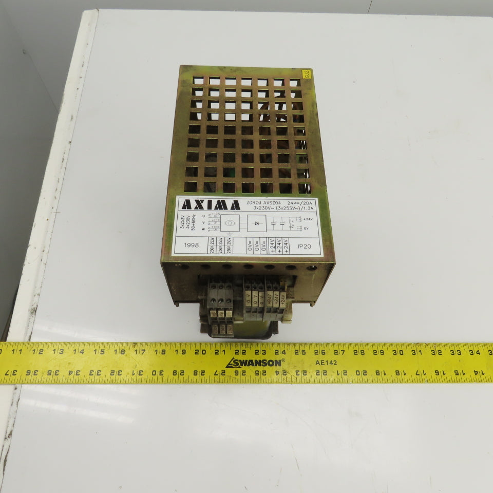 Axima ZDROJ AXSZ04 Transformer Primary 3x 230V AC Secondary 24V DC 20A 50/60HZ