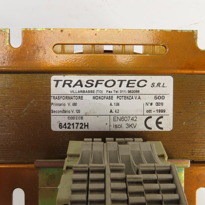 Trasfotec SRL 642172H 500 VA Transformer Pri 480V 1.04A Sec 120V 4.2A 1PH