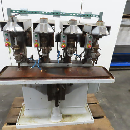 Avey Model 1 4 Spindle Gang Drill Press 2-1/2" Stroke 55 x 12" Table MT1 3PH