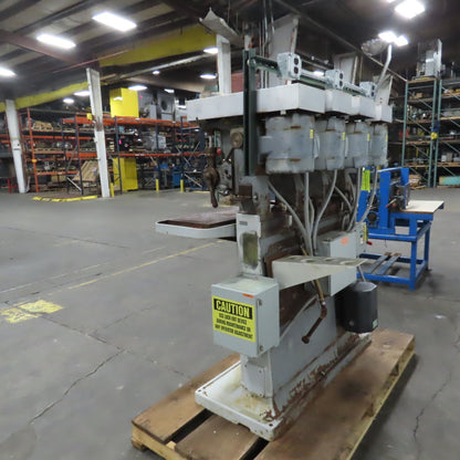 Avey Model 1 4 Spindle Gang Drill Press 2-1/2" Stroke 55 x 12" Table MT1 3PH