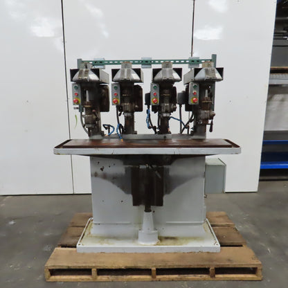 Avey Model 1 4 Spindle Gang Drill Press 2-1/2" Stroke 55 x 12" Table MT1 3PH