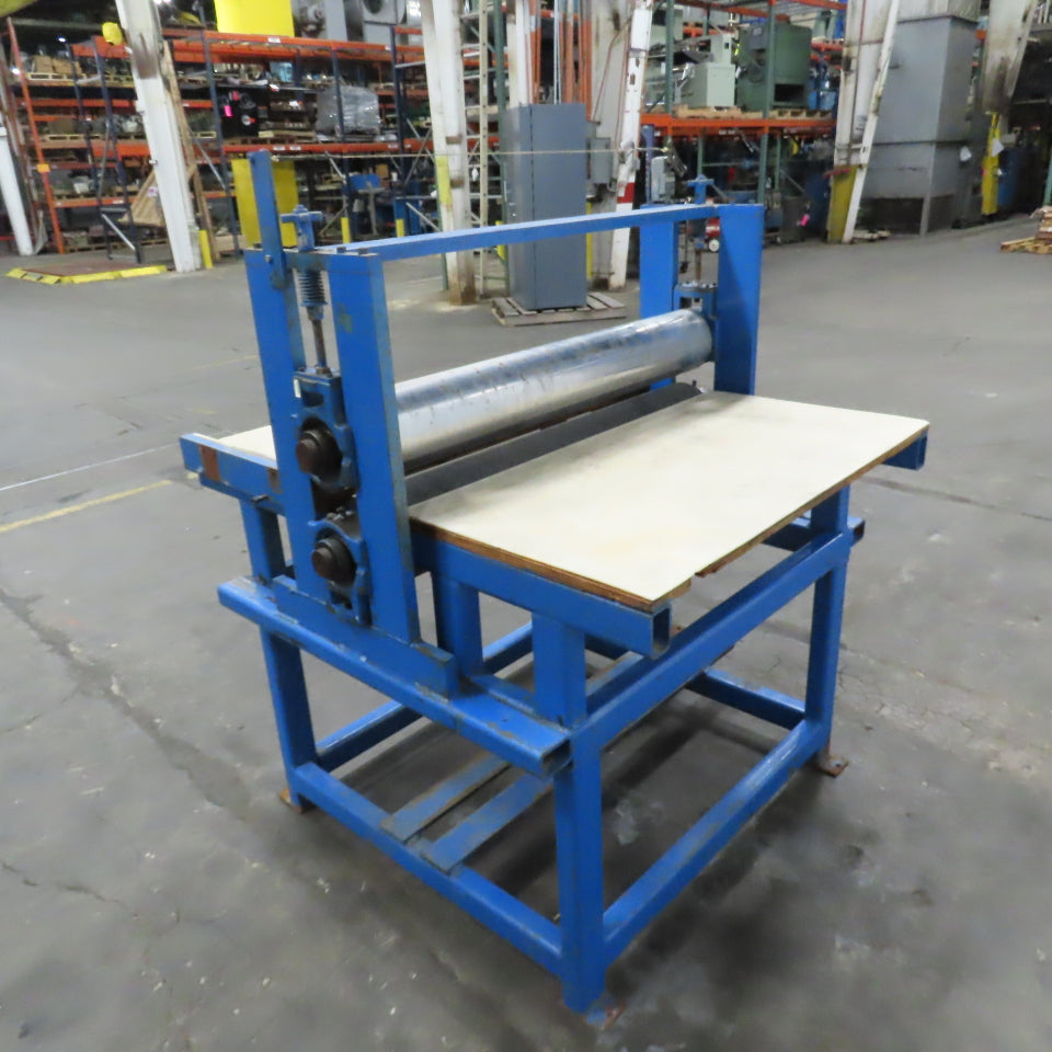 40" Wide Rubber Feed Pinch Lamination Roller Manual Adjust Frame Assembly