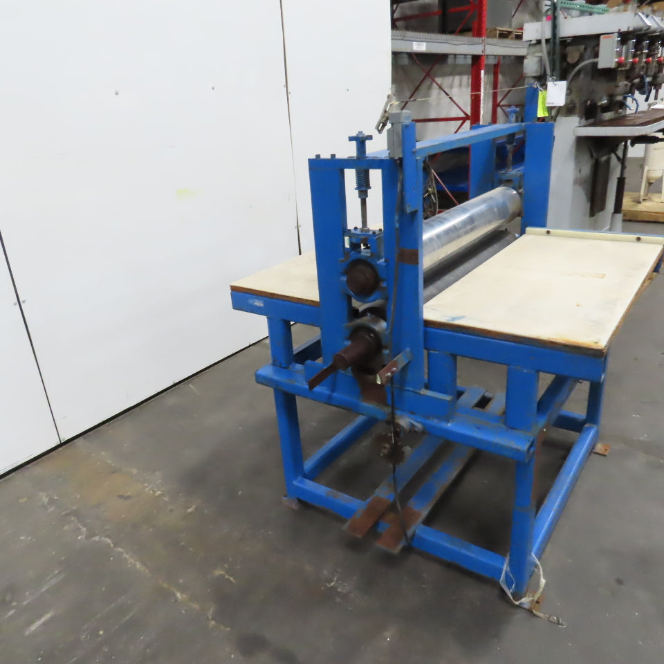 40" Wide Rubber Feed Pinch Lamination Roller Manual Adjust Frame Assembly