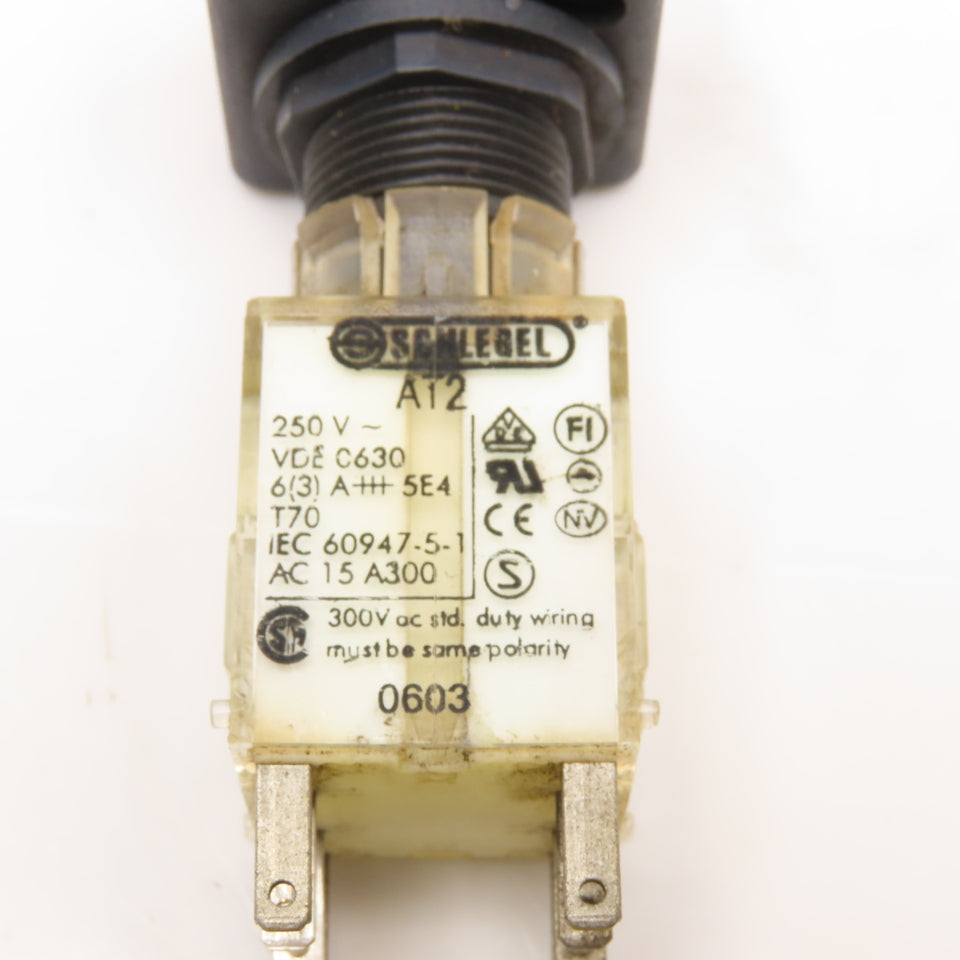 Schlegel IEC 60947-5-1 250V 2 Position Keyed Selector Switch