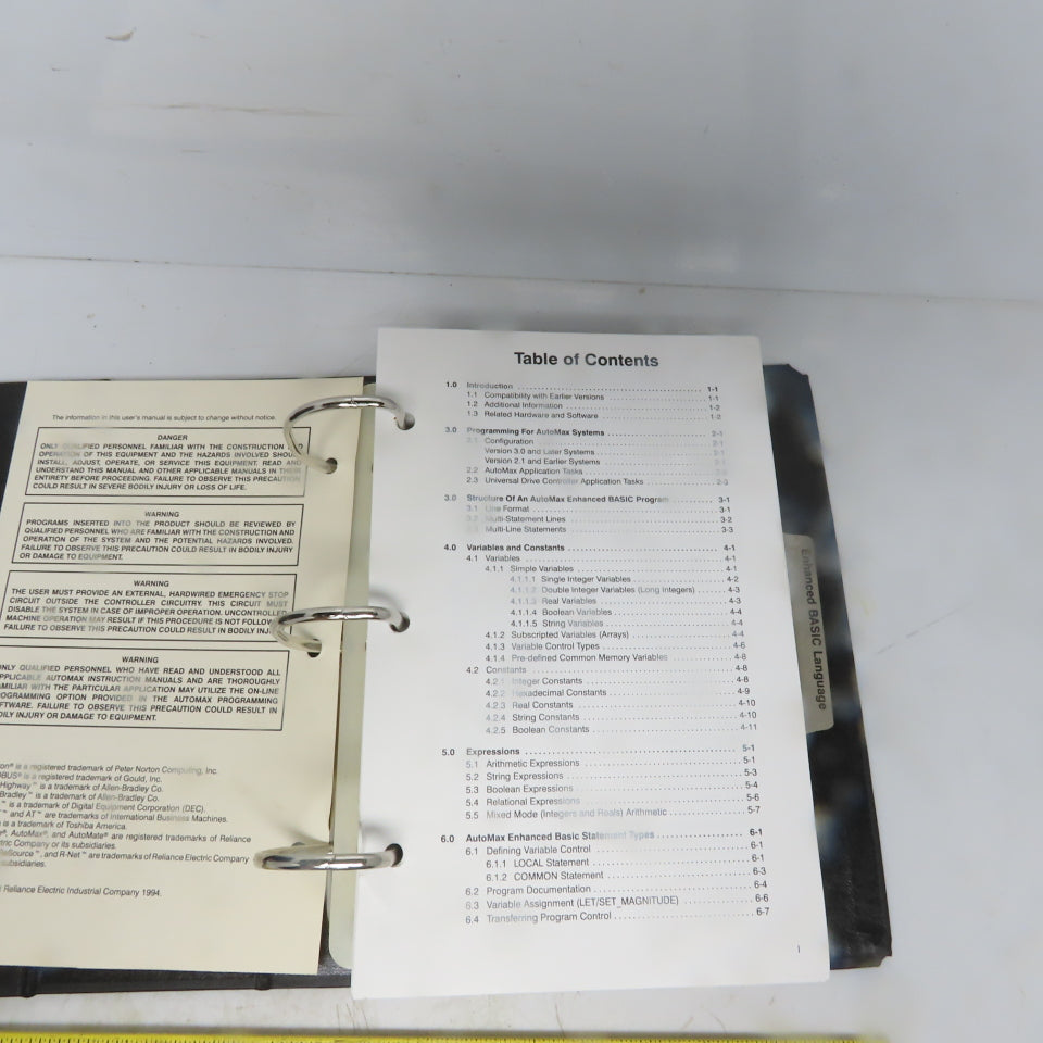 Reliance Electric J-3686 AutoMax Programming Reference Manual