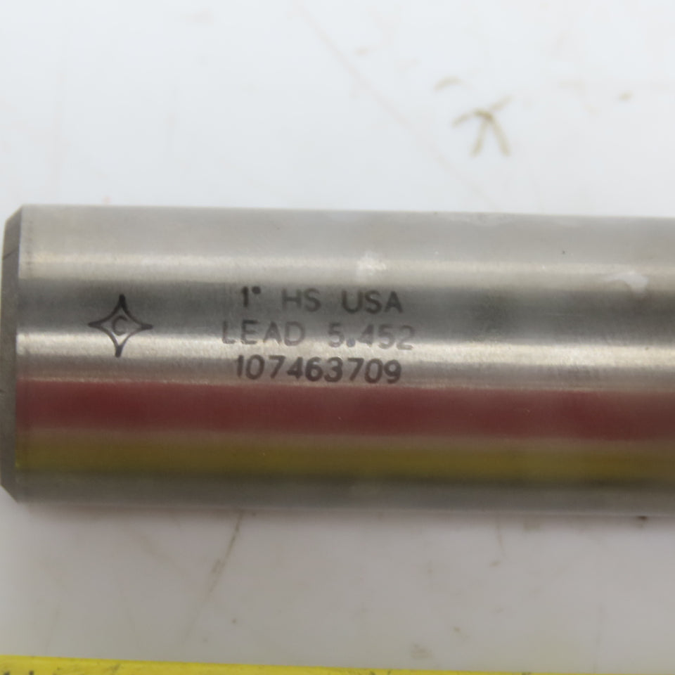 Cleveland C39475 1" Spiral 4 Flute HSS Square End Mill TiN Coated 1-7/8 LOC"