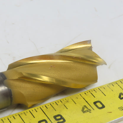 Cleveland C39475 1" Spiral 4 Flute HSS Square End Mill TiN Coated 1-7/8 LOC"