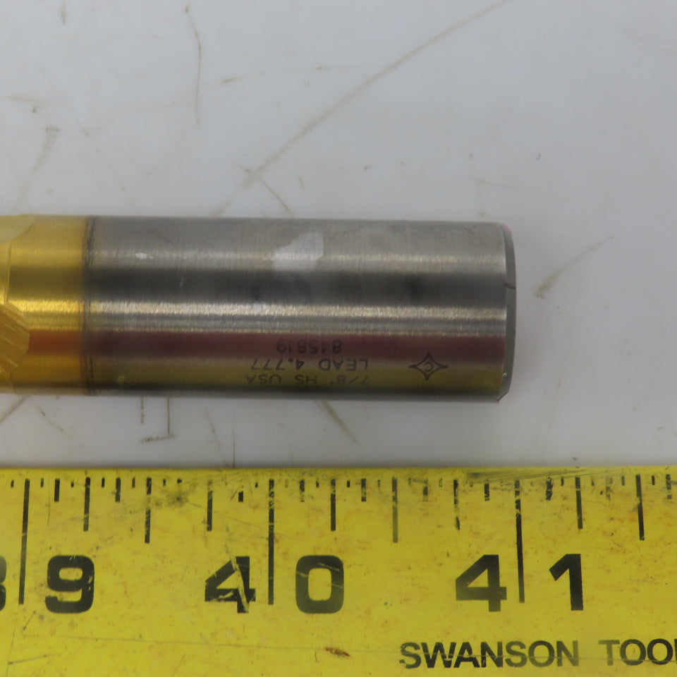 Cleveland C42254 Square End Mill 7/8 Dia 2" LOC 4 Flutes High Speed Steel TiN"
