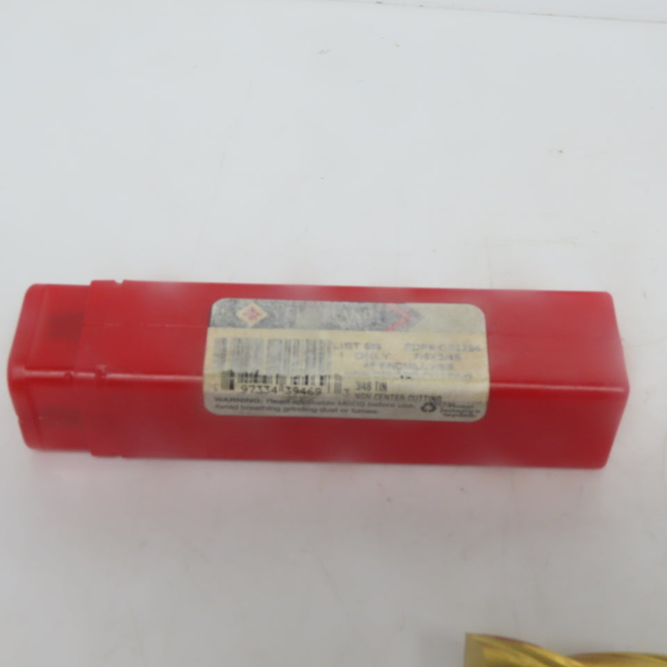 Cleveland C42254 Square End Mill 7/8 Dia 2" LOC 4 Flutes High Speed Steel TiN"