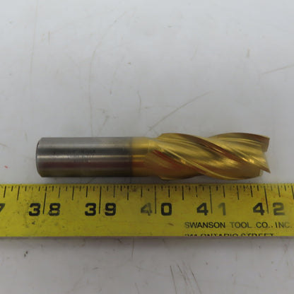 Cleveland C42254 Square End Mill 7/8 Dia 2" LOC 4 Flutes High Speed Steel TiN"