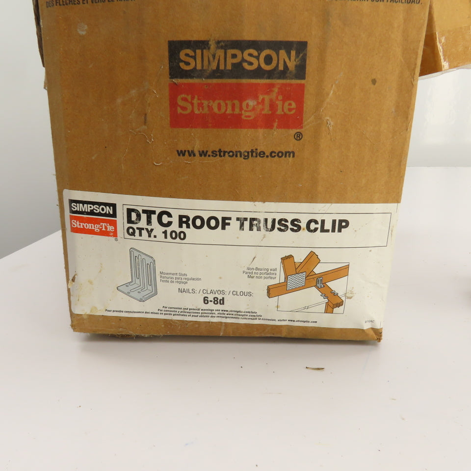 Simpson Strong-Tie DTC ER-102 18 Gauge Roof Truss Clips Lot Of 100