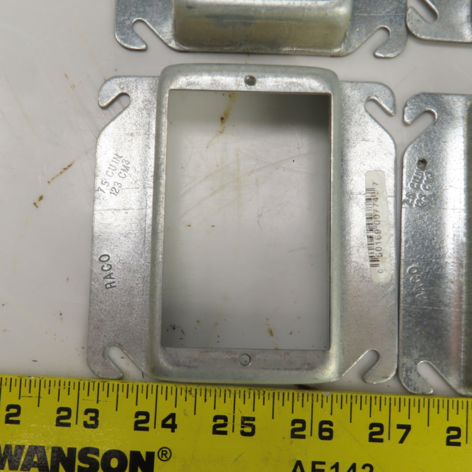 Raco 4" x 4" Square Raised Single Device Box Cover 7.5 Cu. In. Lot Of 20