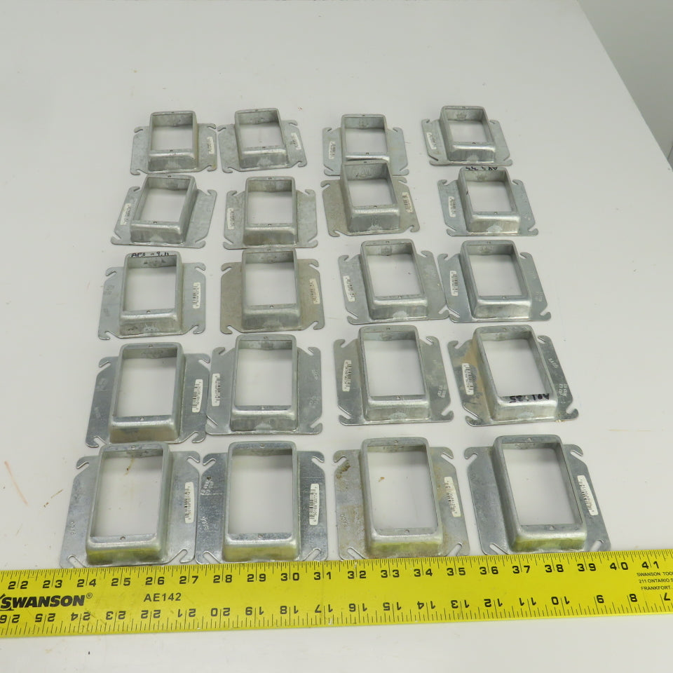 Raco 4" x 4" Square Raised Single Device Box Cover 7.5 Cu. In. Lot Of 20