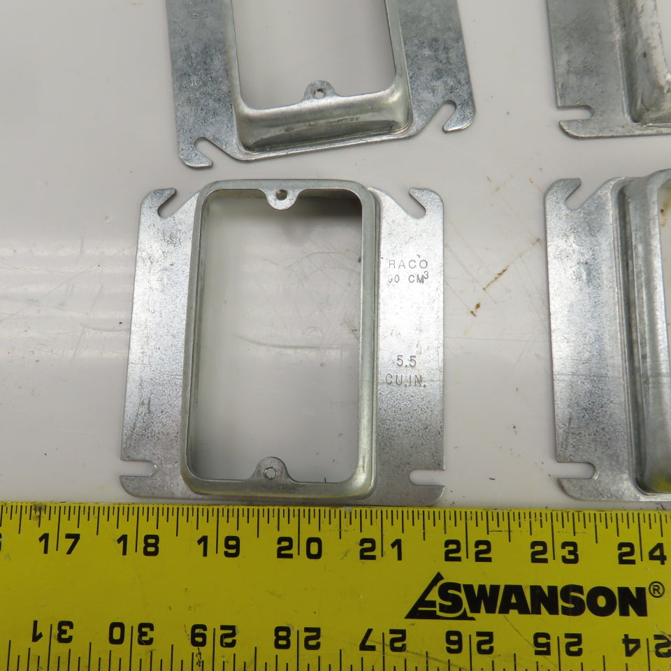 Raco 4" x 4" Square Raised Single Device Box Cover 5.5 Cu. In. Lot Of 36