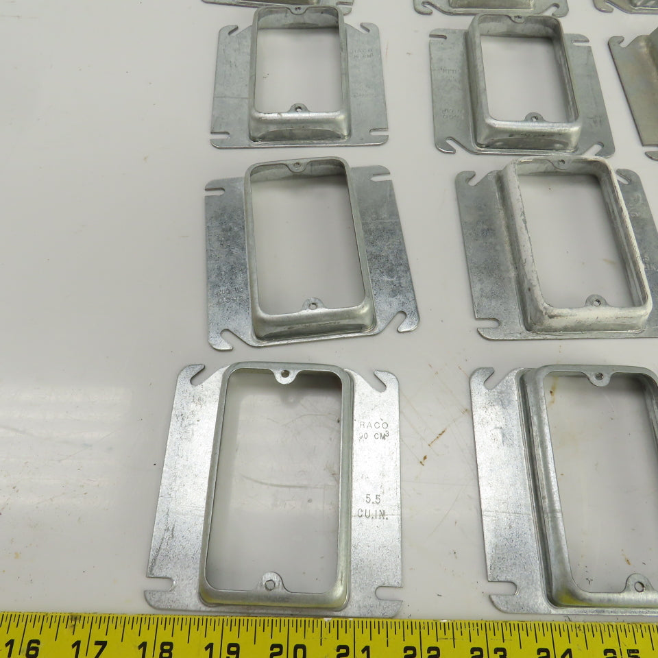 Raco 4" x 4" Square Raised Single Device Box Cover 5.5 Cu. In. Lot Of 36