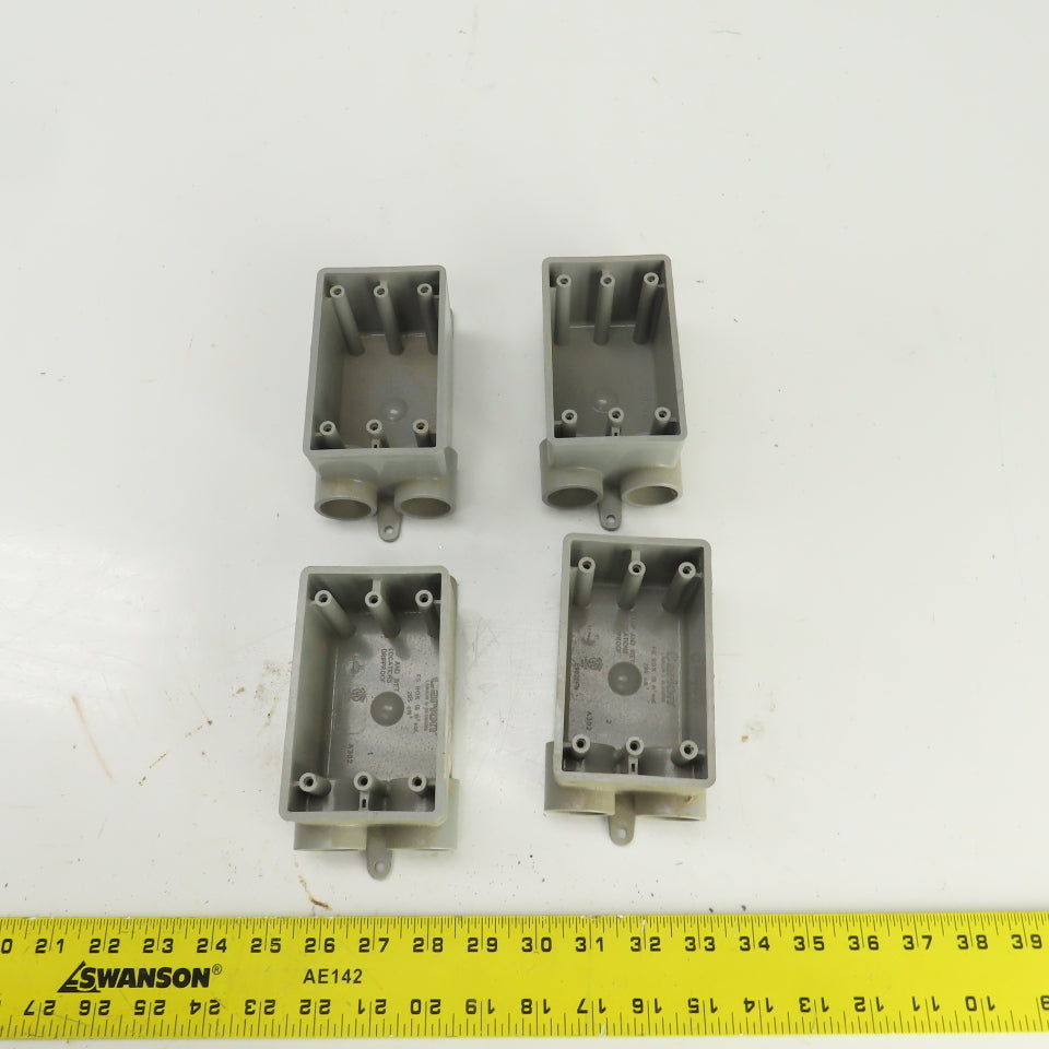 Carlon E982EFN Single Gang PVC Field Service Split Box 3/4" Lot Of 4