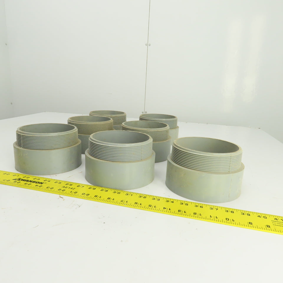 5" Threaded PVC Conduit Box Adapter Lot Of 7