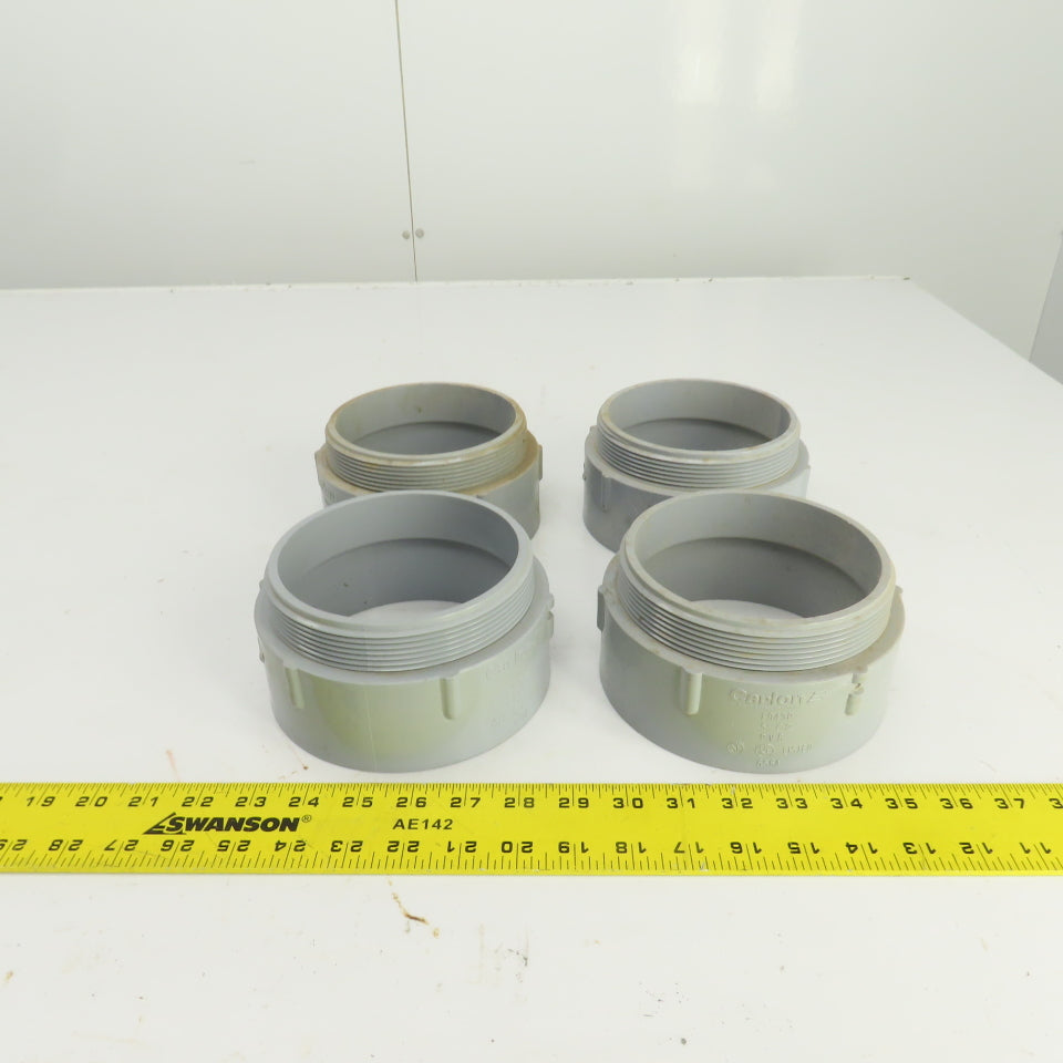 Carlon E943P 5" Threaded PVC Conduit Box Adapter Lot Of 4