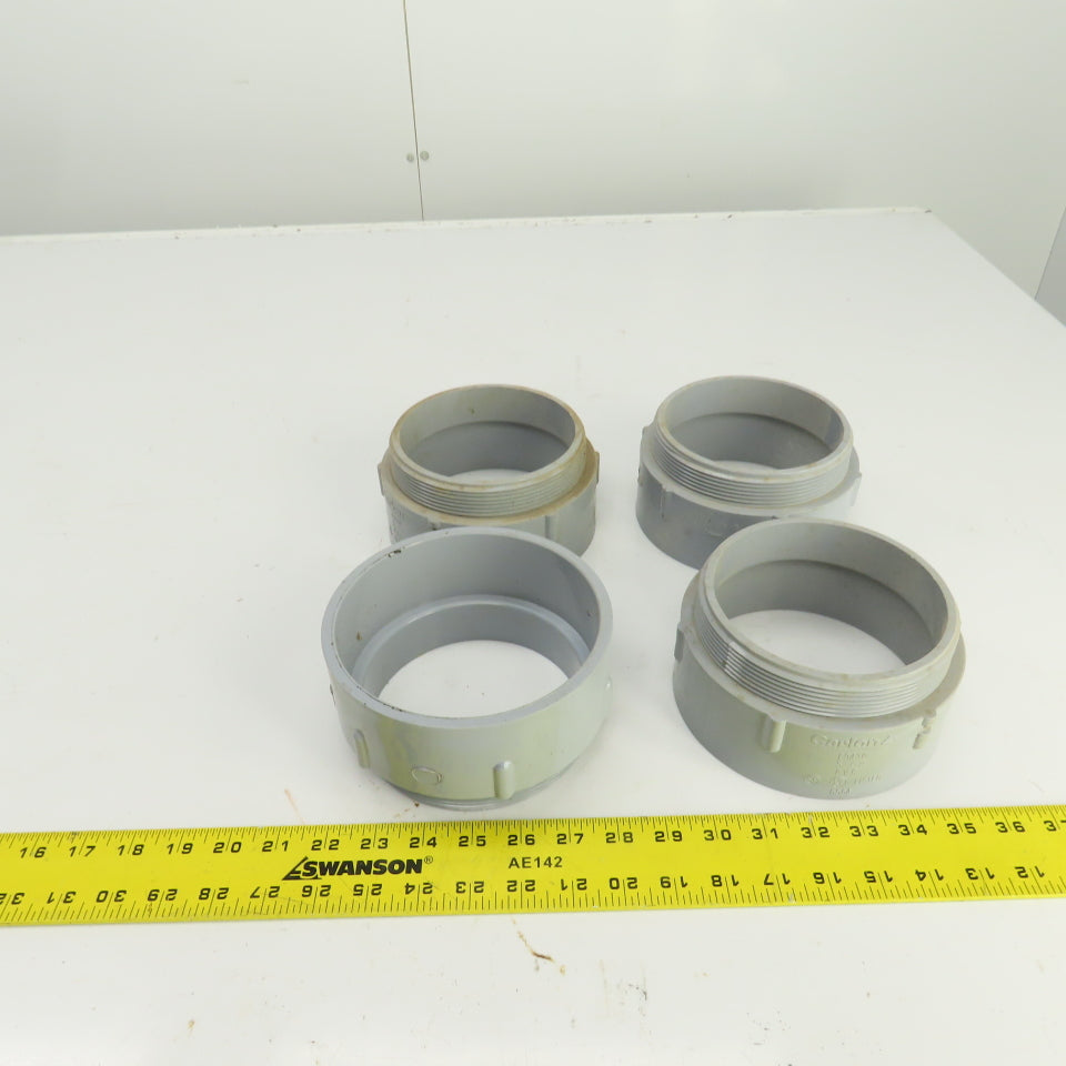 Carlon E943P 5" Threaded PVC Conduit Box Adapter Lot Of 4