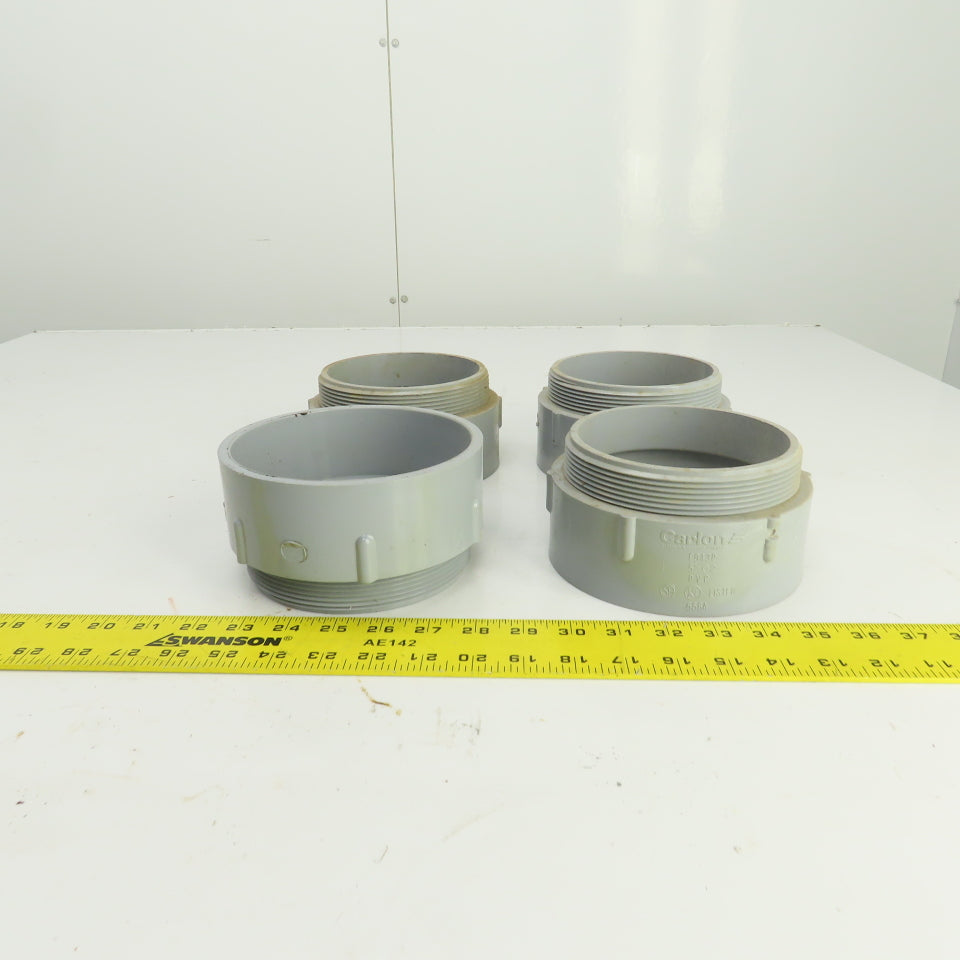 Carlon E943P 5" Threaded PVC Conduit Box Adapter Lot Of 4