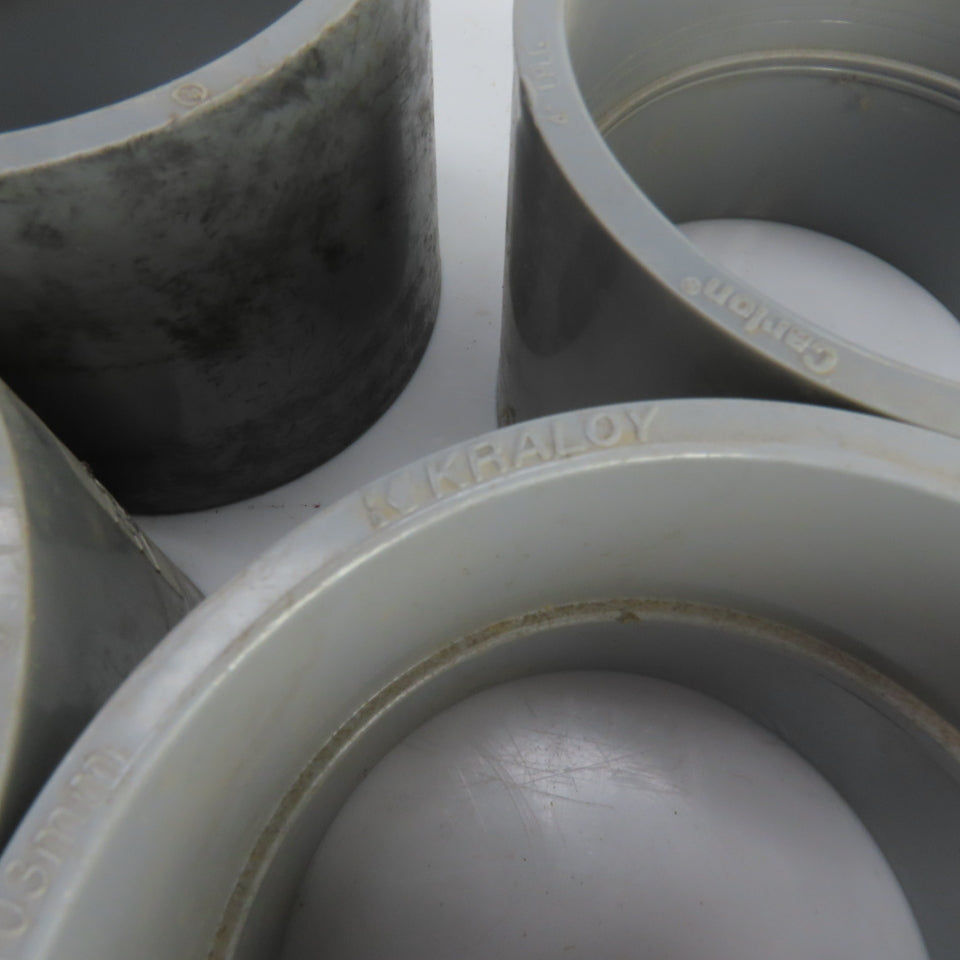Carlon & Kuraloy 4" Grey PVC Socket Coupling Slip x Slip (Mixed Brands Lot Of 8