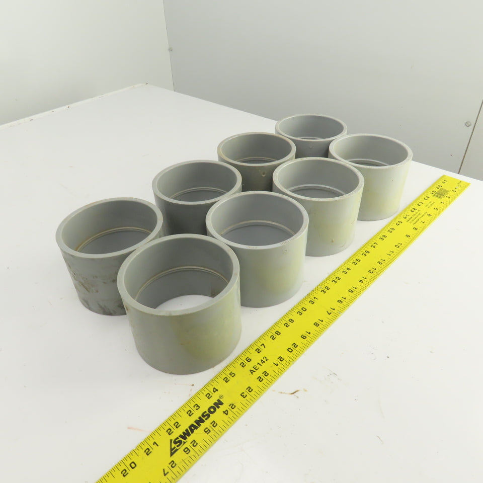 Carlon & Kuraloy 4" Grey PVC Socket Coupling Slip x Slip (Mixed Brands Lot Of 8