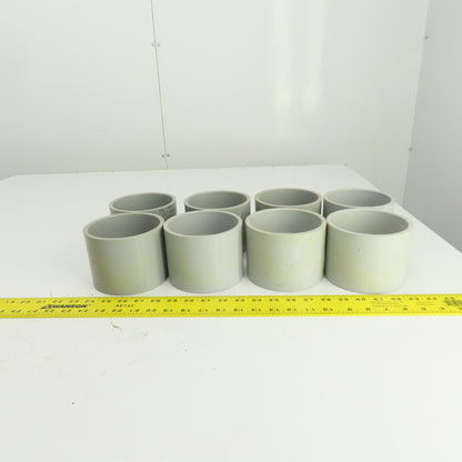 Carlon & Kuraloy 4" Grey PVC Socket Coupling Slip x Slip (Mixed Brands Lot Of 8