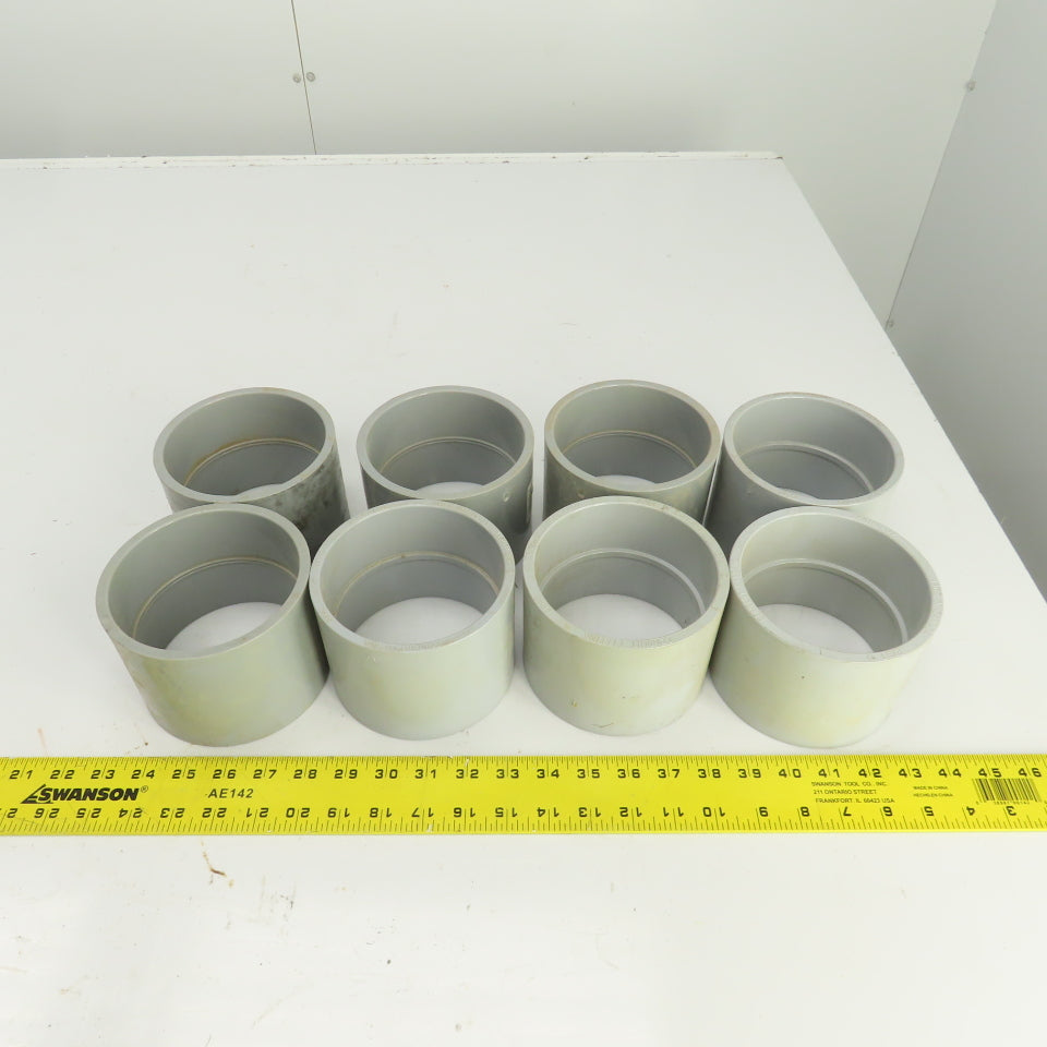 Carlon & Kuraloy 4" Grey PVC Socket Coupling Slip x Slip (Mixed Brands Lot Of 8