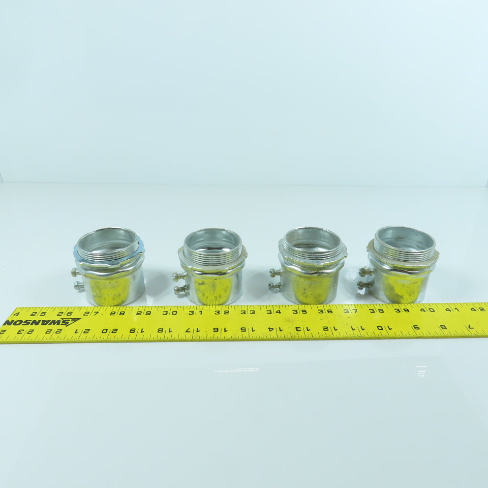 2" Galvanized Male Conduit EMT To Box Set Screw Adapter Lot Of 4