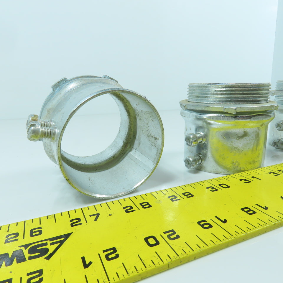 2" Galvanized Male Conduit EMT To Box Set Screw Adapter Lot Of 4
