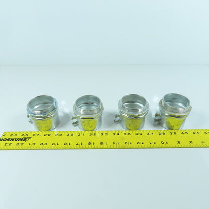 2" Galvanized Male Conduit EMT To Box Set Screw Adapter Lot Of 4
