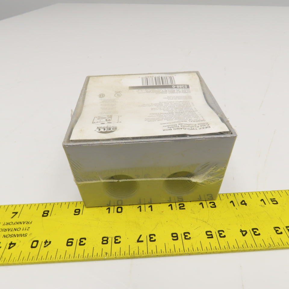 Hubbell 5388-0 2-5/8" Deep 2 Gang Electrical Box 3/4" Hubs