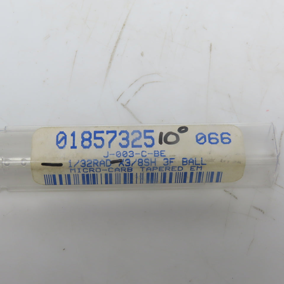 1/32 Rad x 3/8SH 3F Ball 10-? Angle Micro Carbide Tapered End Mill