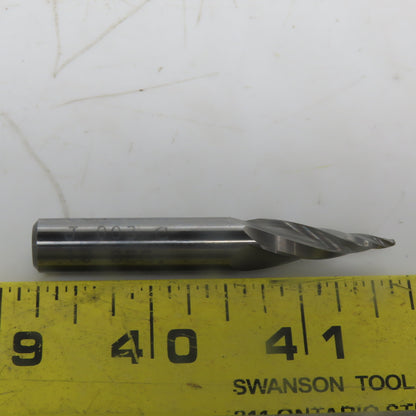 1/32 Rad x 3/8SH 3F Ball 10-? Angle Micro Carbide Tapered End Mill