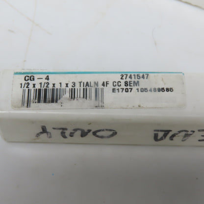 Metal Removal 1/2 x 1/2 x 1 x 3 Tialn 4F Center Cutting End Mill